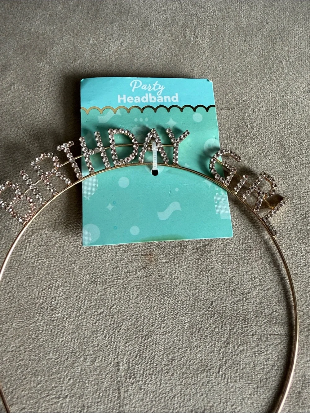 Party Headband 'Birthday Girl' Rhinestone Tiara - Rose Gold